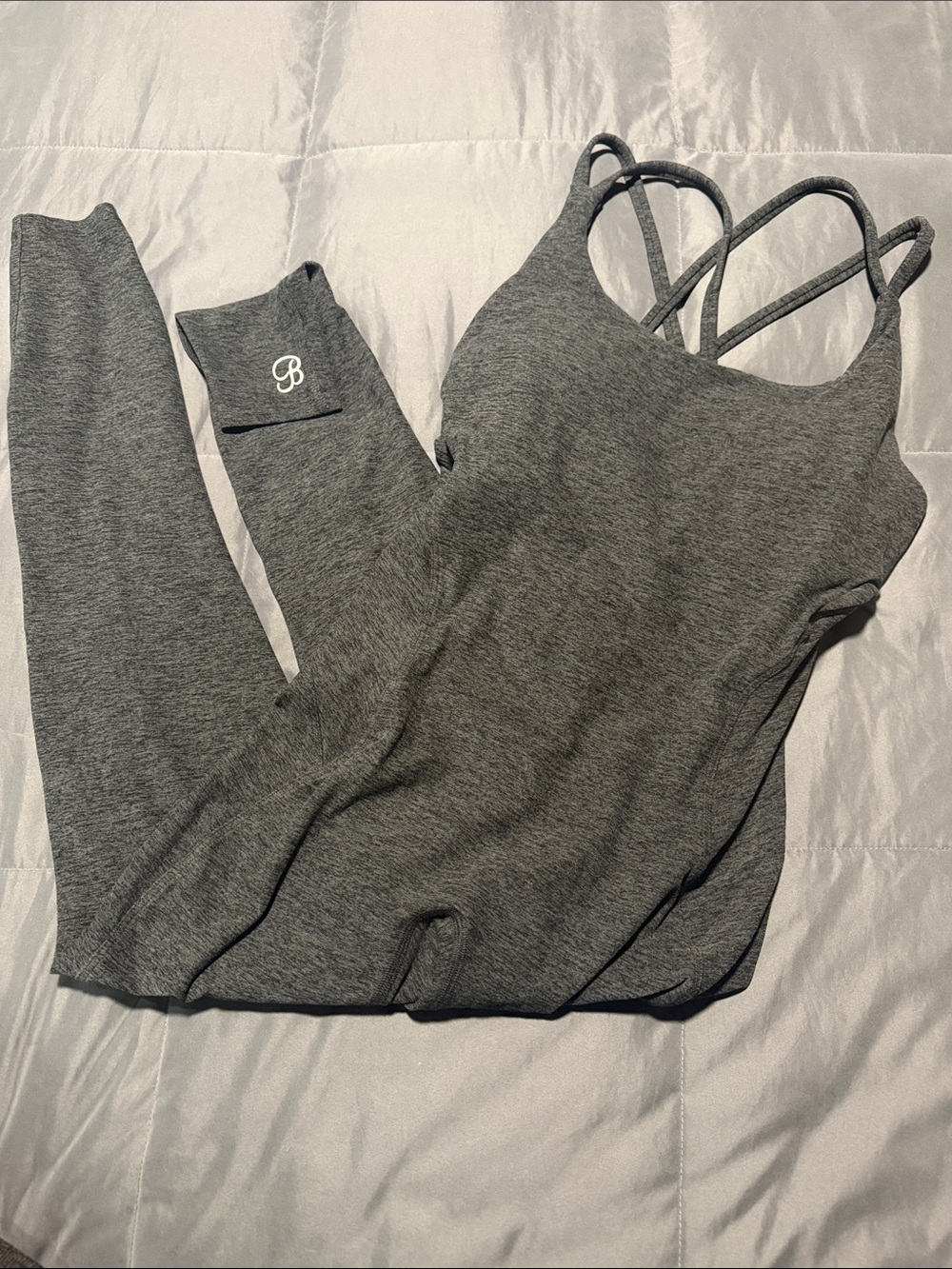 Bombshell sportswear Women’s Gray Seamless Strappy Bodysuit